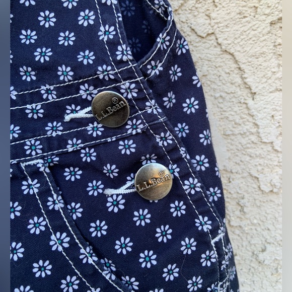 EUC Vintage 90s L.L. Bean Girl’s Daisy Flower Print Shortalls Overalls - Picture 3 of 8